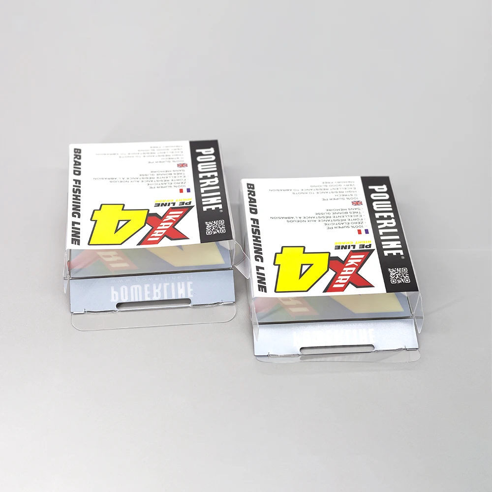 Custom Transparent PET PVC Plastic Box Eyebrow braid fishing line Printed Hanging Acetate Boxes Packaging Factory