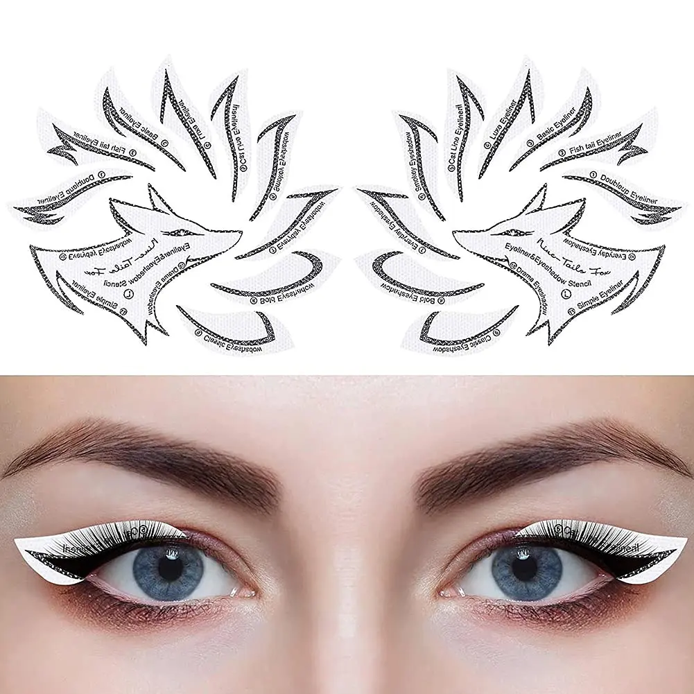 Nine Tail Fox Eyeliner Molds Eyeliner Pads Stencil Eyeshadow Applicators Plat
