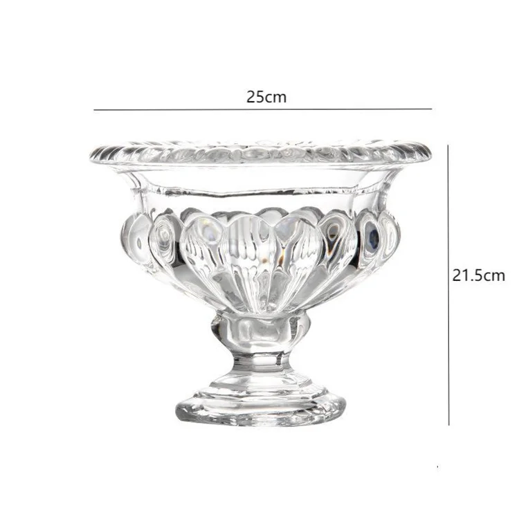 Luxury Event Wedding Centerpiece Home Decor Fruit Bucket Glass Crystal Tabletop Flower Vases