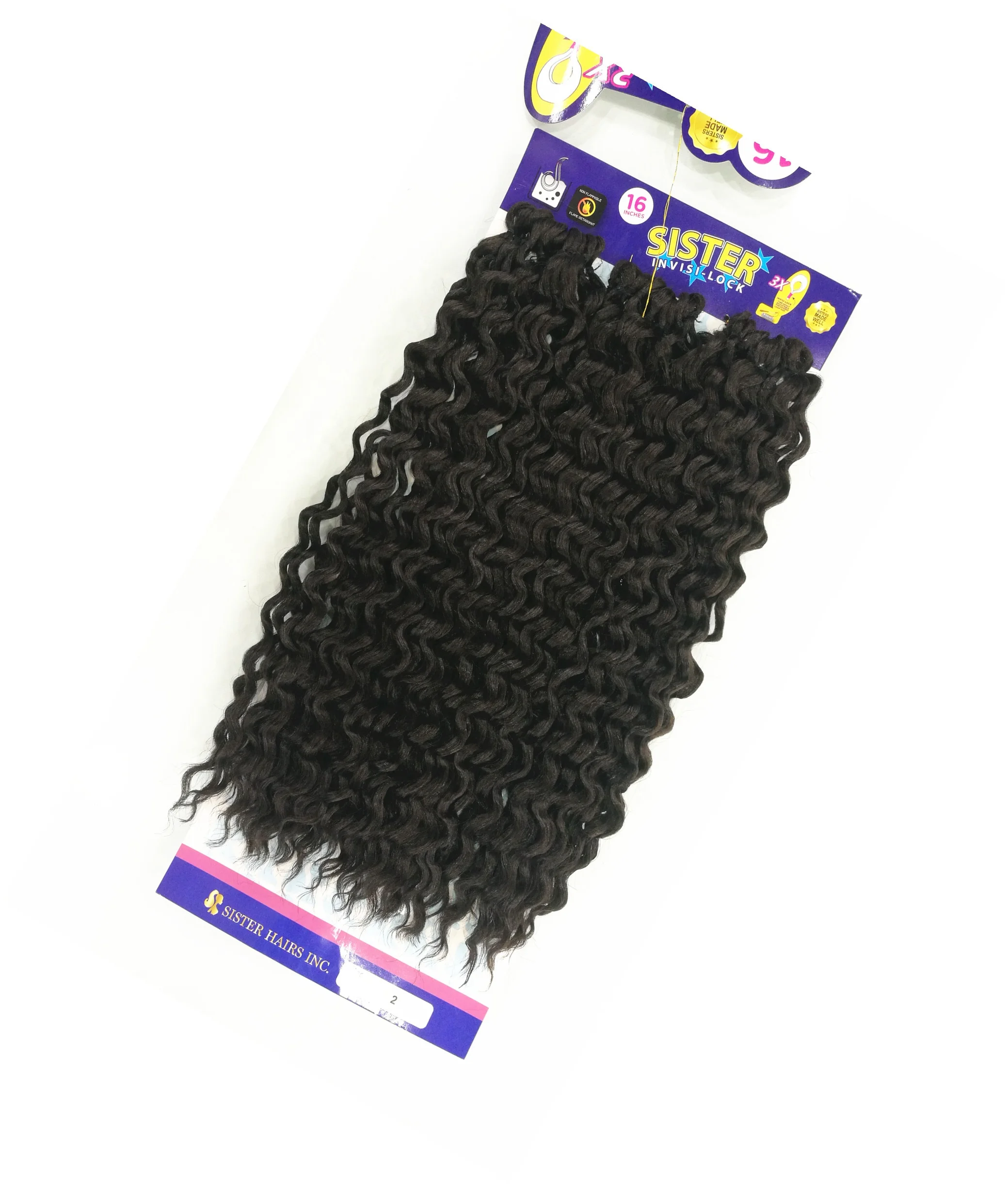 SISTER 3X PRE-LOOP DEEP TWIST  invisi-lock 16inch 160gram,synthetic braiding hair