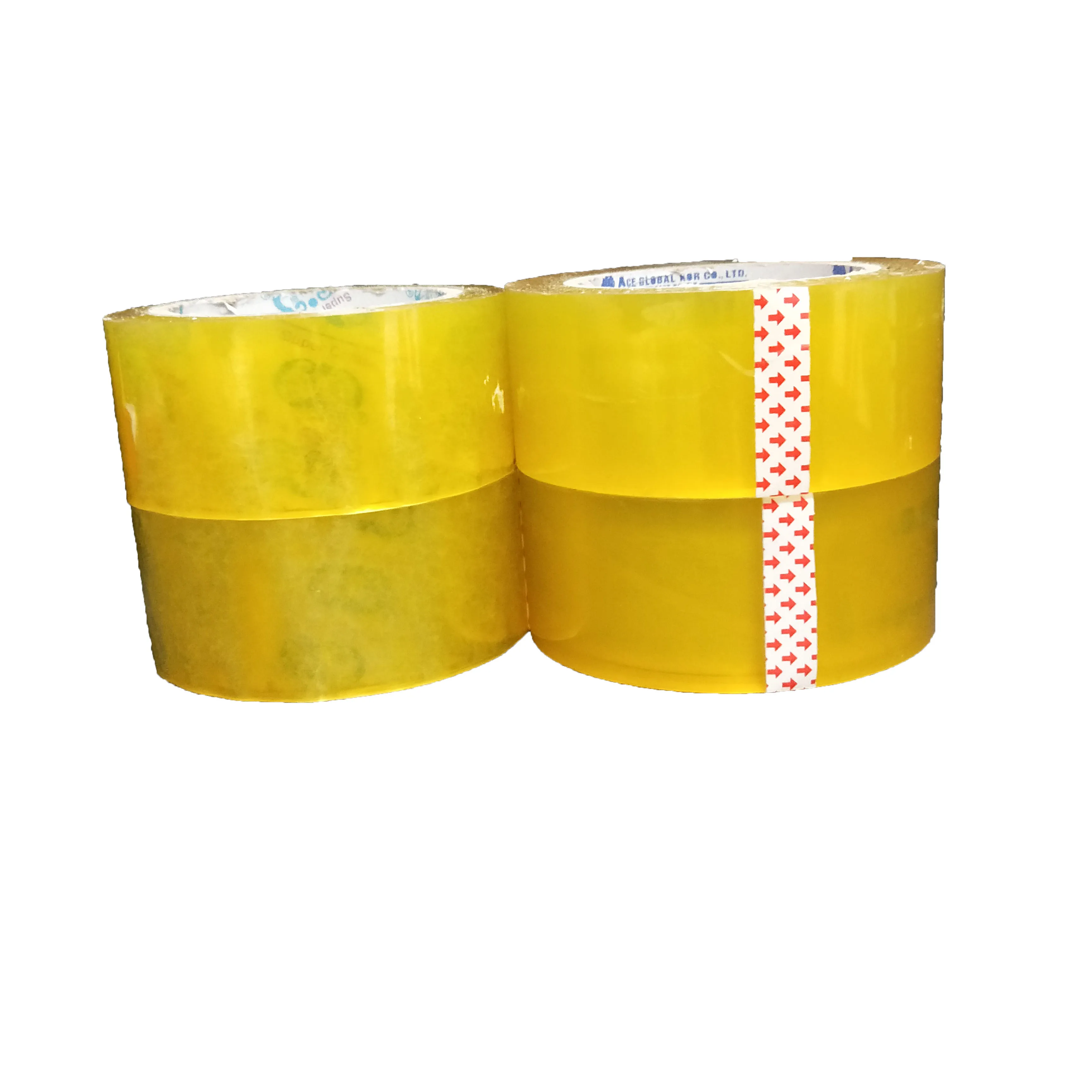 Transparent Yellow Bopp Packing Tape Carton Sealing Film Making Tape Durable