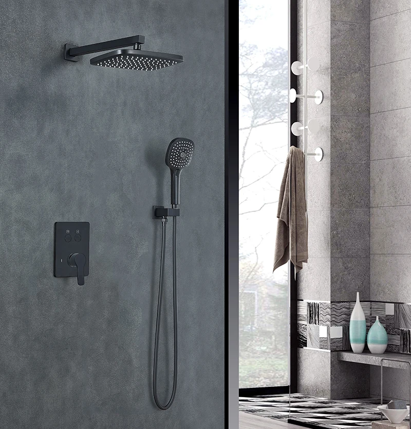 New Design Multifunctional Black bathroom Portable Shower Set Wall Mounted Rain Shower shower set bathroom