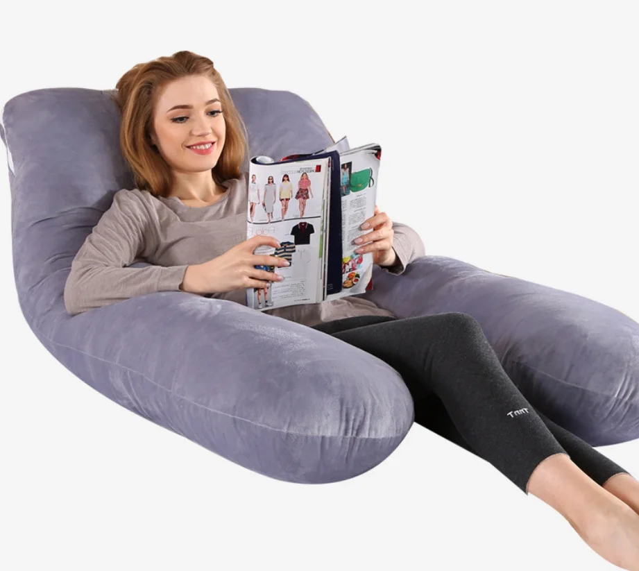 Hot sale Manufacturer Supply Full Body Maternity Pillow U Shaped Pregnancy C shape soft velvet fabric