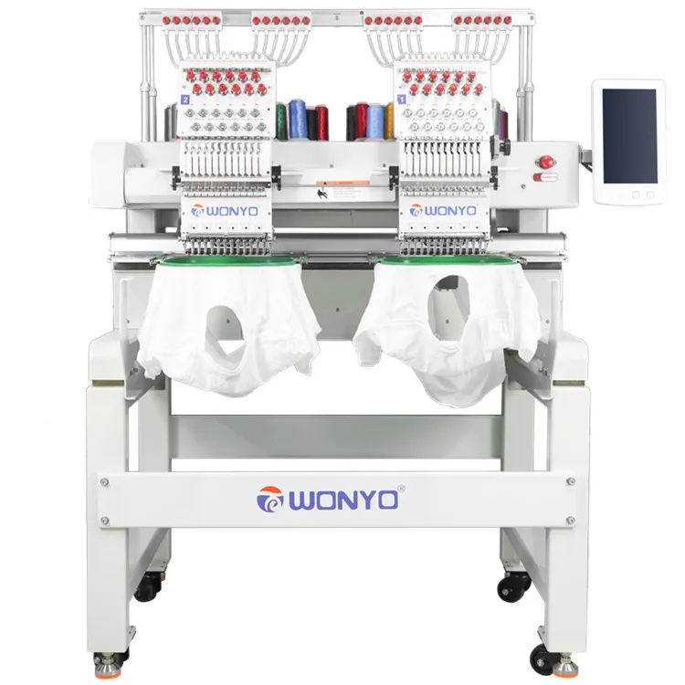 Auto Thread Break Detection Double Head Computerized Embroidery Machine Video Technical Support suit for jeans, shoes, insoles