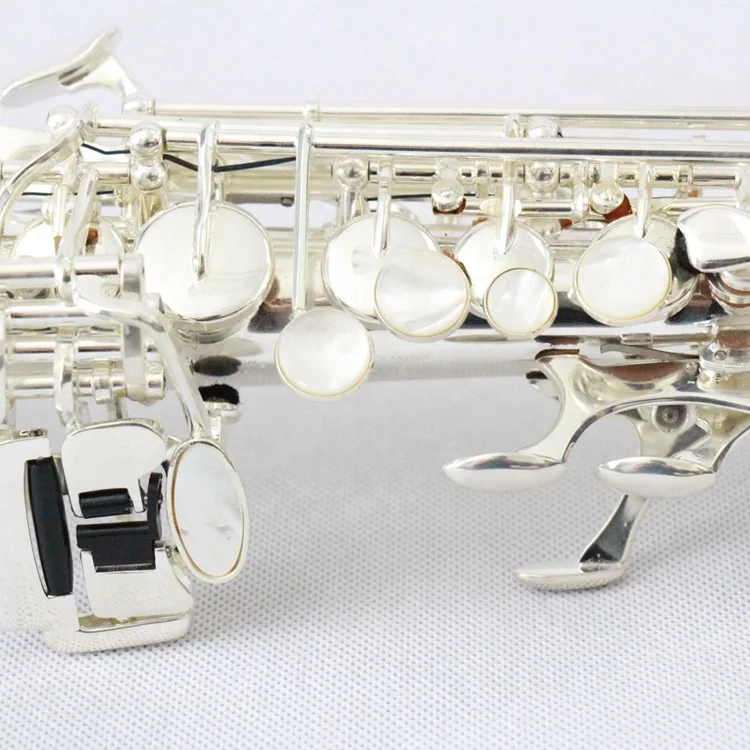 High grade saxophone instrument for sale good quality silver plated saxophone soprano
