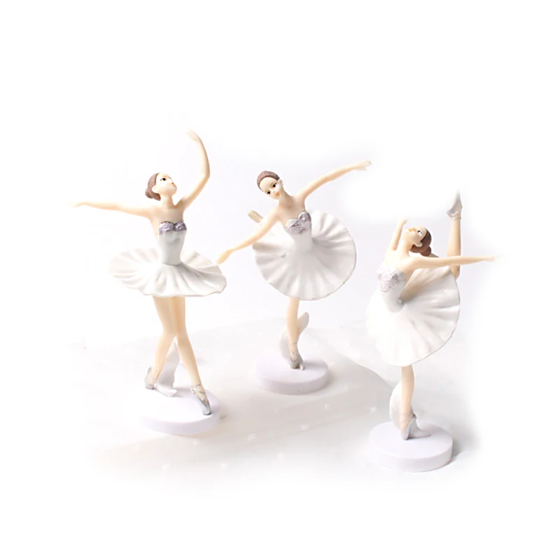 15cm Plastic Dancing Toy Little Girl Ballet with Base Princess Birthday Cake Dessert Doll