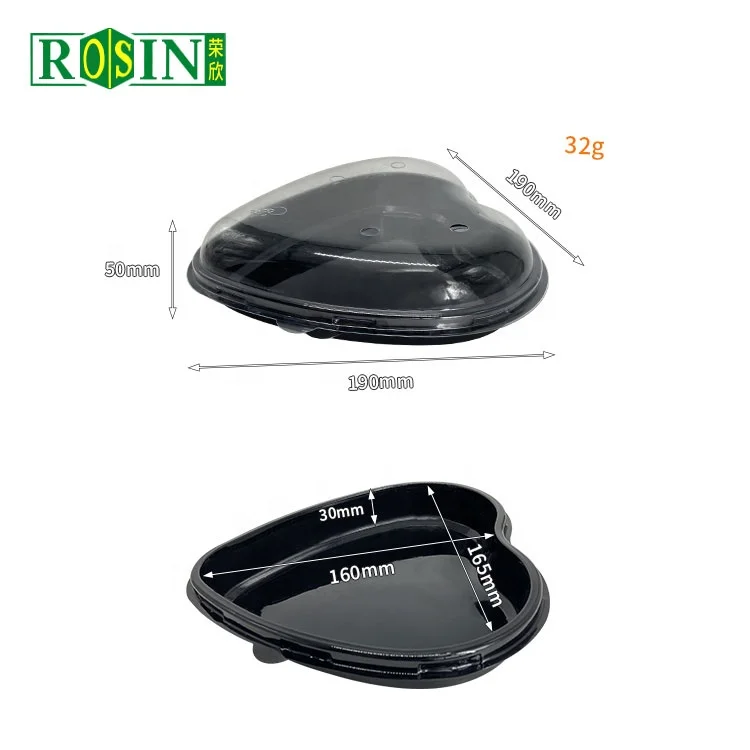 Disposable Clear Heart Plastic Packaging Box Heart Shape Plastic Containers With Lid