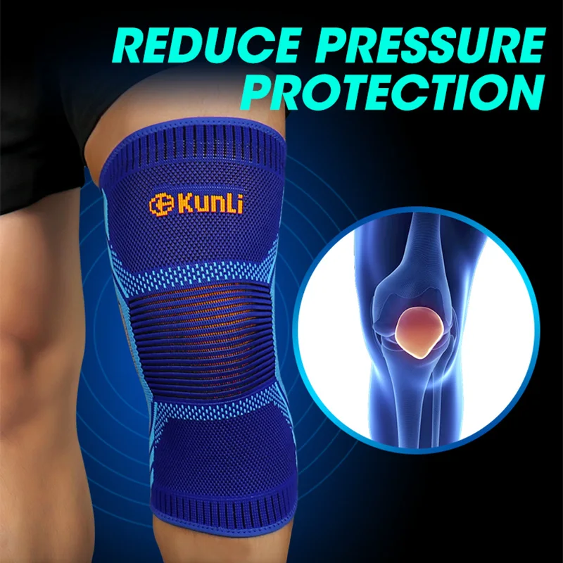 Professional Elastic Knee Protector Support Sleeves Anti Slip Volleyball Kneepads Compression Sports Knee Brace