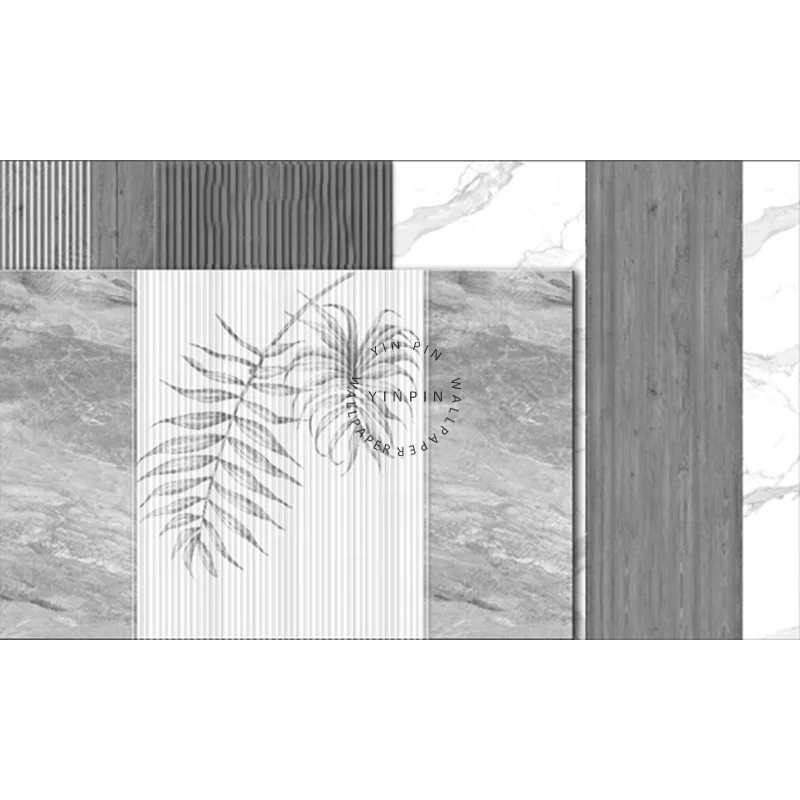 Modern light luxury plant combination marble peel and stick wallpaper