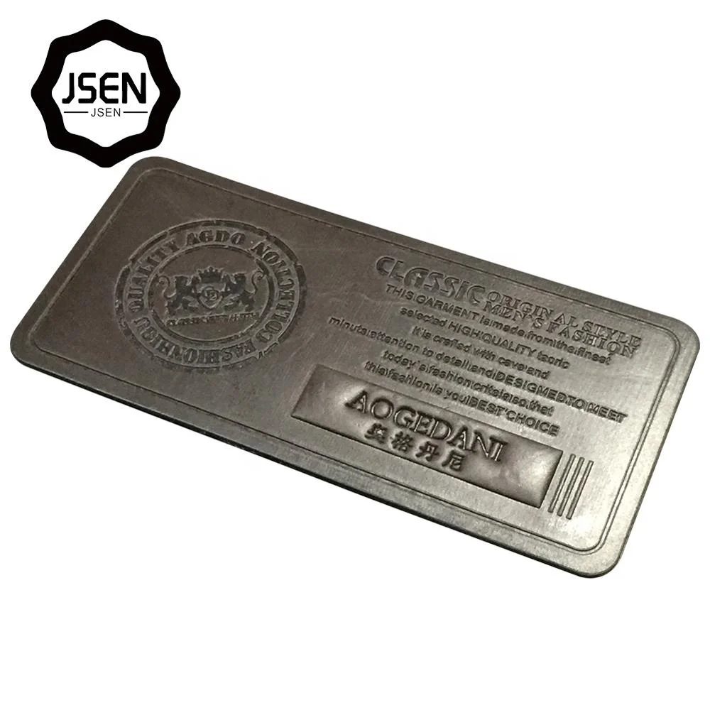 Embossed Leather Labels Heat Embossing Leather Beanies Custom PU Leather Patch Labels With Metal Logo