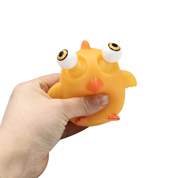 2021 Manufacturers Wholesale High Quality Plastic Roto Anti Stress Squeeze Fidget Toy Push Pop Cute Burst Eyes Chick Animals toy