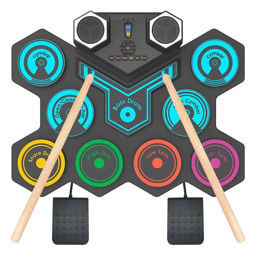 Foldable Silicone Roll Up Electronic Drum Sets Drum Kit for Beginners Practicing