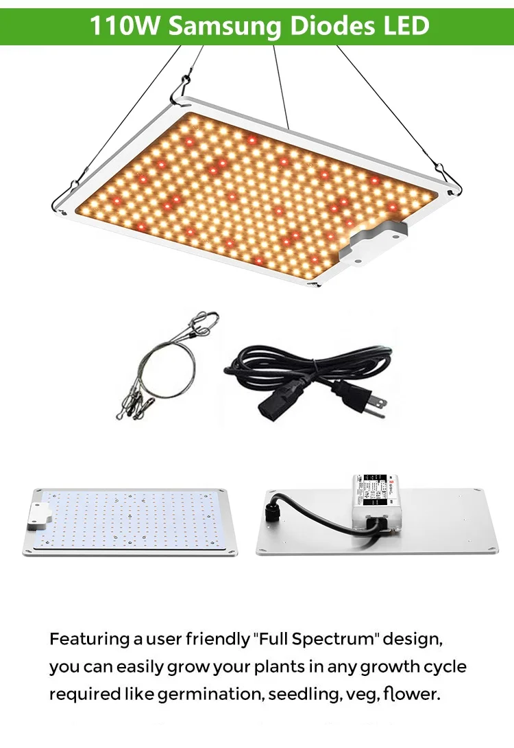 Low Price Easy-assembled 320W  Samsung LM301b Quantum Panel LED Grow Light for Veg Bloom Indoor Plants in Greenhouses
