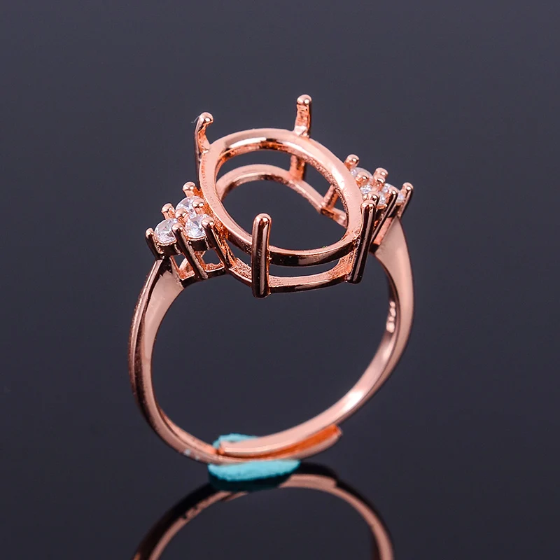 Semi Mount 8*10mm Oval Cut Adjustable 7 Stone Rings S925 Sterling Silver Different Gemstone Size Inlay Women Customized  Jewelry