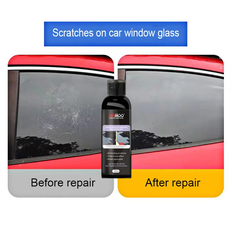 Glass scratch removal, polishing wax, scratch reducing agent, car glass scraping, scratching, grinding and repairing 120ML