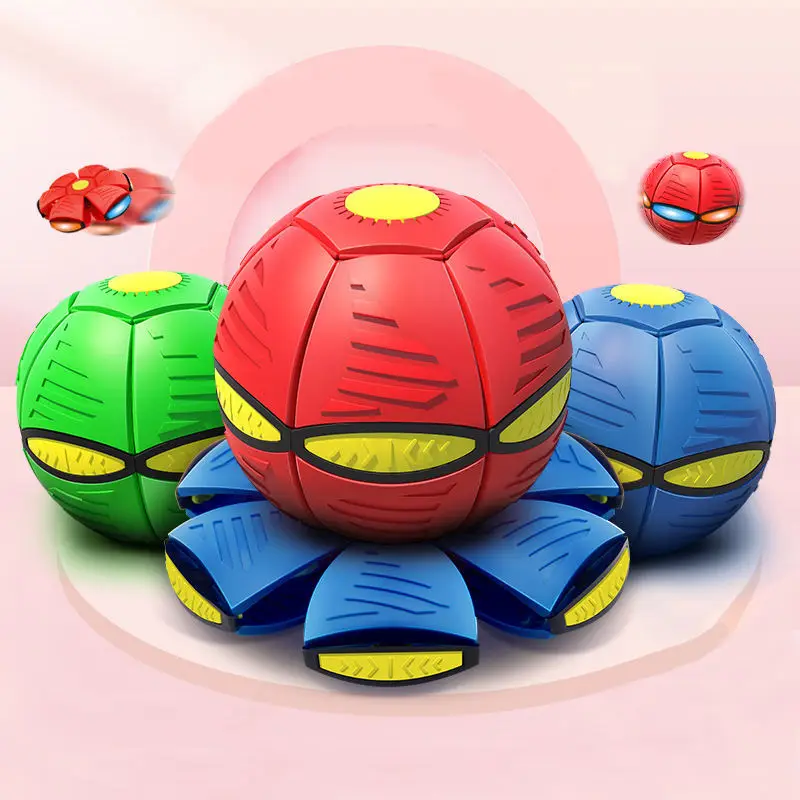 Portable Interactive Flying Disc Toy for Kids and Pets Small Plastic and TPR Magic Ball Decompression Toy in Box Packaging