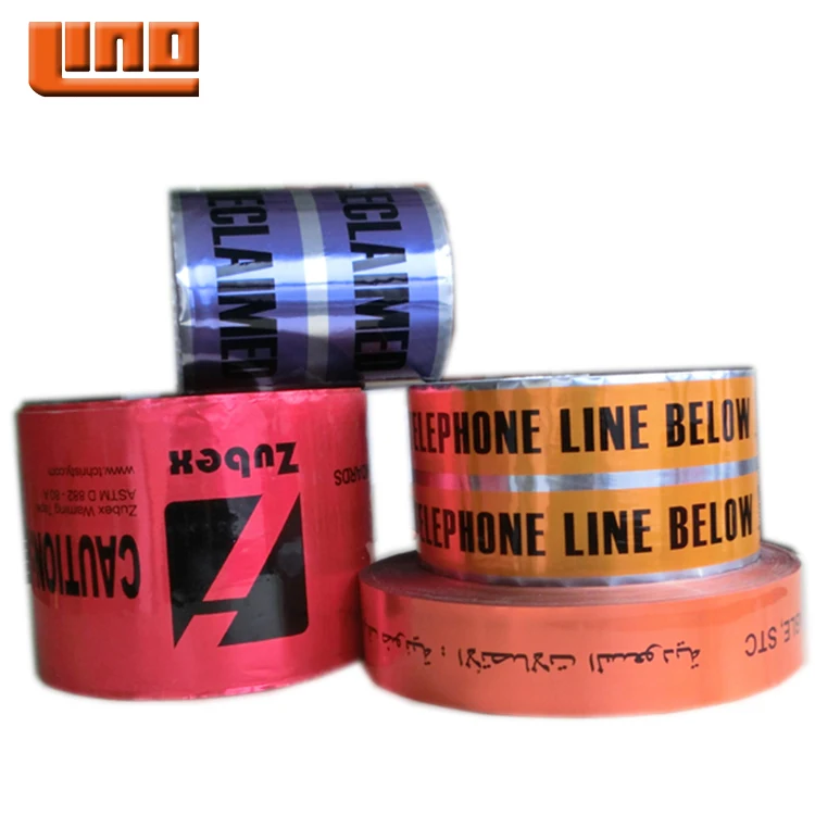 China Supplier Metal Detectable Tape Underground Optical Fiber Cable Warning Underground Warning Tape