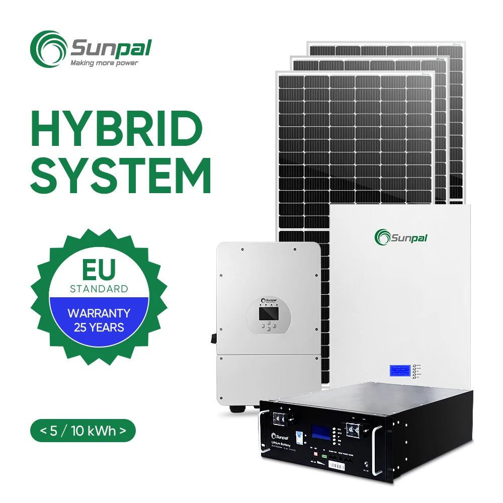 Солнечная панель Sunpal 3 кВт 5 10 фотоэлектрическая солнечная энергетическая система с батареей полный комплект для дома