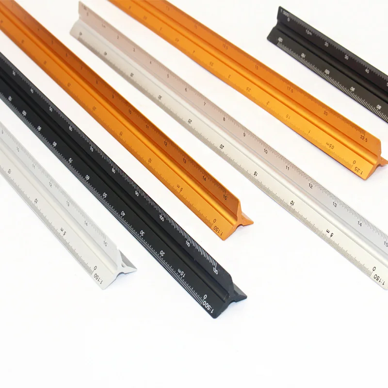 Металлический Три края Линейка 30 см треугольник масштабная линейка точное машиностроение весы треугольный Колонка линейка