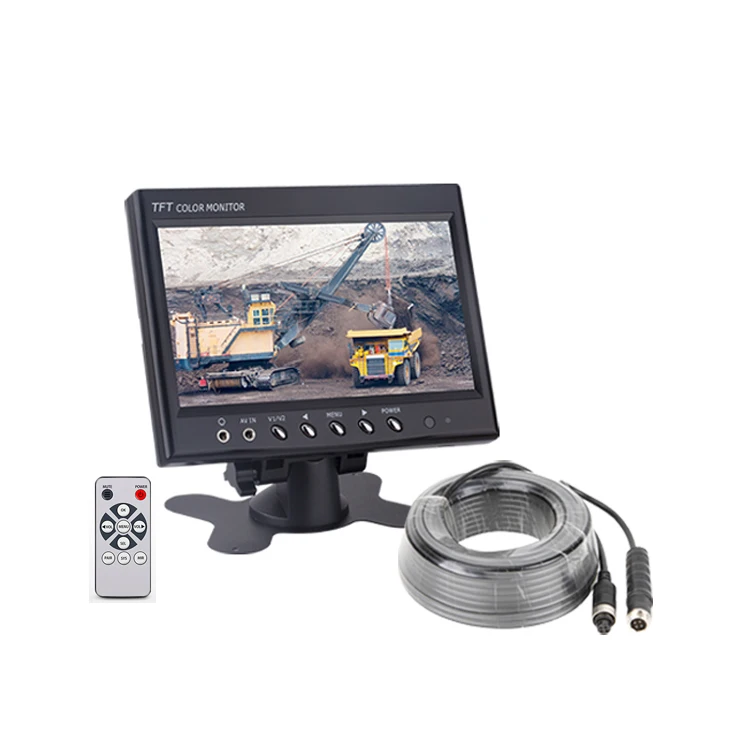7 Inch Economical Security Black AHD Car Monitor With Kits For Trucks