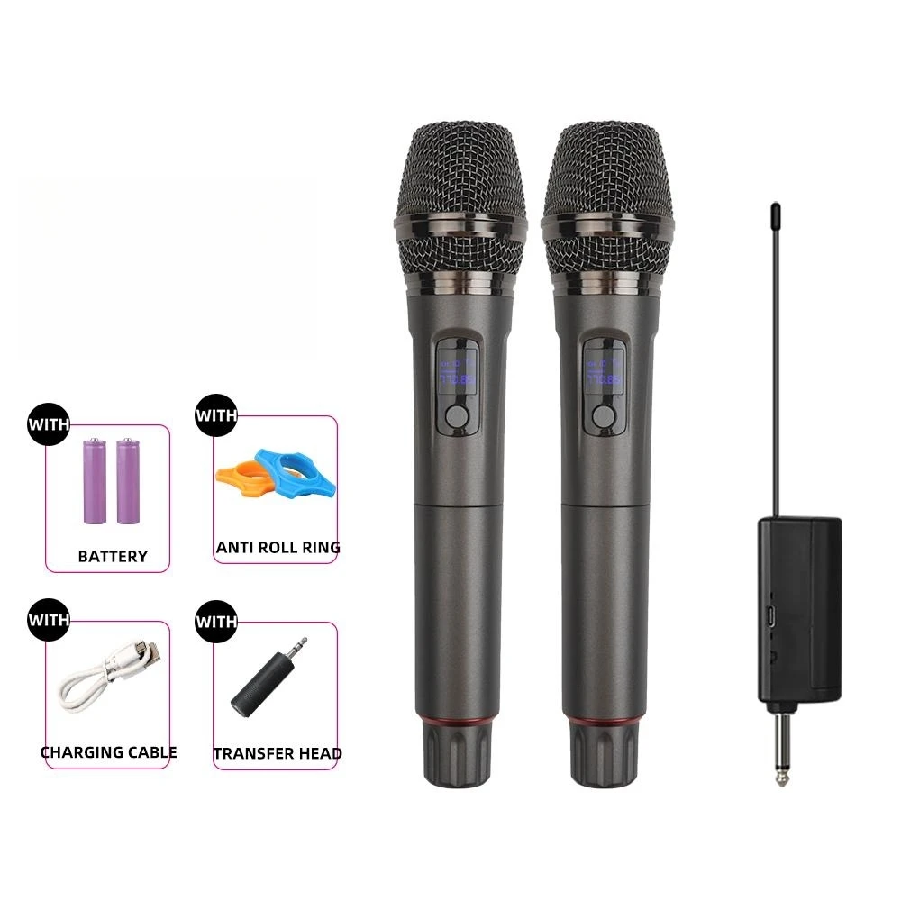 Sans Fil Professionnel Ktv Stage Handheld Audio System Dynamic Professional Wireless Microphone Noise Cancelling Microfone >98DB