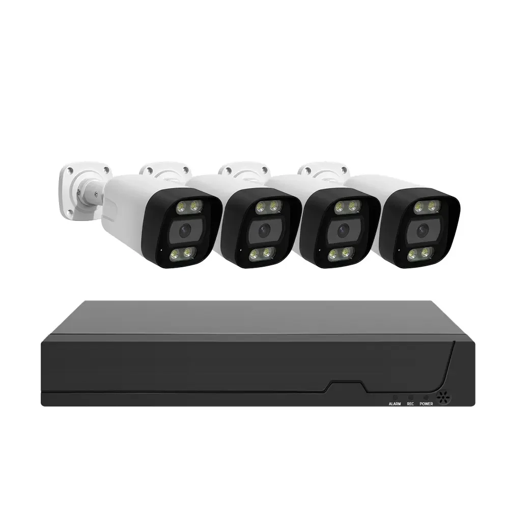 Full hd 4K 4-канальный Ai видеонаблюдение PoE NVR Камера IP66 Водонепроницаемая Проводная домашняя 4-канальная 8-мп система видеонаблюдения