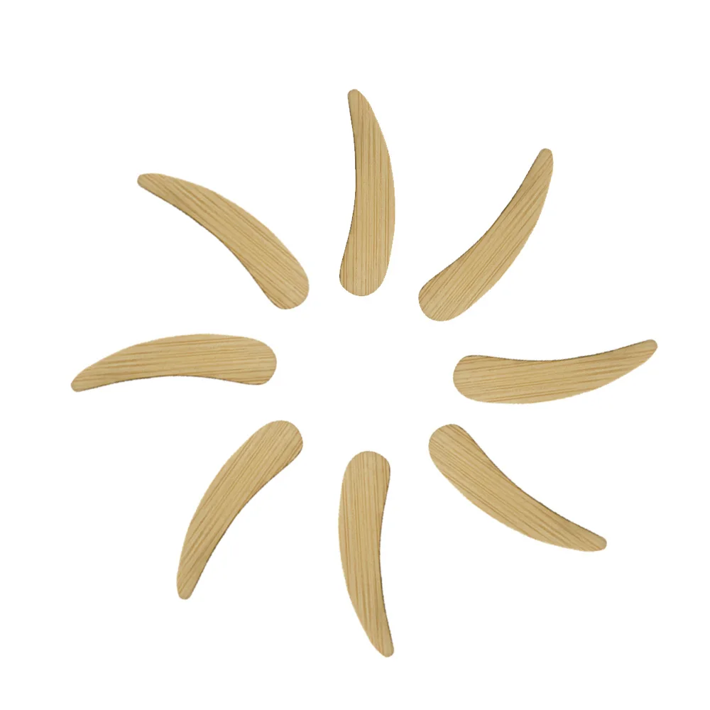 Natural Eco Friendly Moon Shape Mask Bamboo Spoon Custom Logo Mini Facial Cosmetic Cream Bamboo Spatula