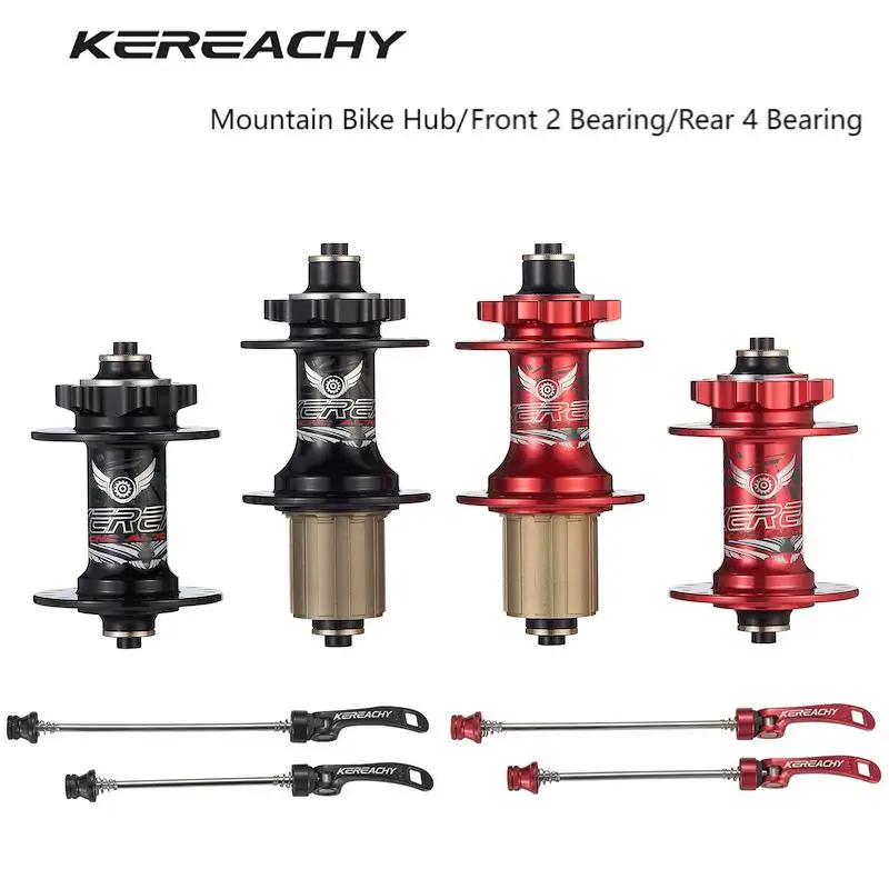 KEREACHY wholesale custom KR4002F/R quick release disc brake hub 28 32 36 hole mountain bike hub front 2 rear 4 bearing MTB hub