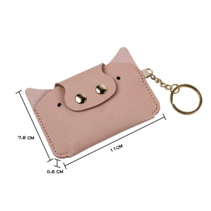 Ready to Ship Pig Shape Mini Coin Purse PU Leather Keychain Small Stylish Luxury Coin Pocket Wallet