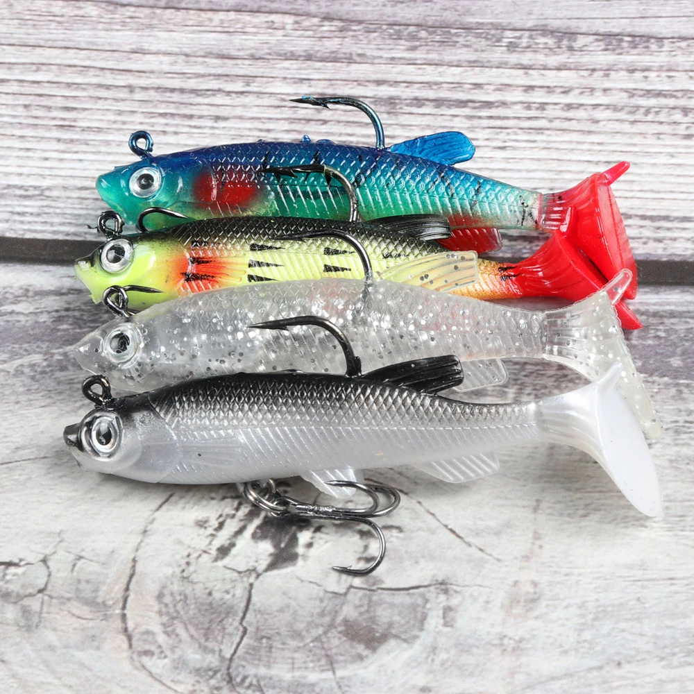 ACETOPWAY Best selling bulk 80mm 13g double tail plastic bait vibe soft fishing lures