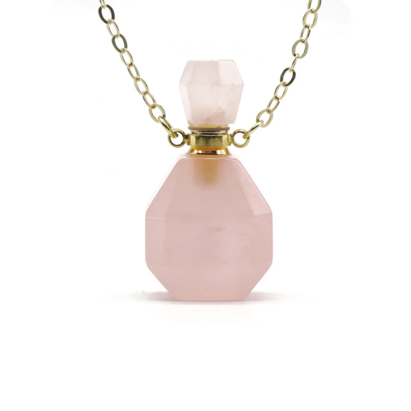 mini natural fluorite crystal perfume bottles rose quartz perfume oil bottles crystal for wedding souvenirs guests