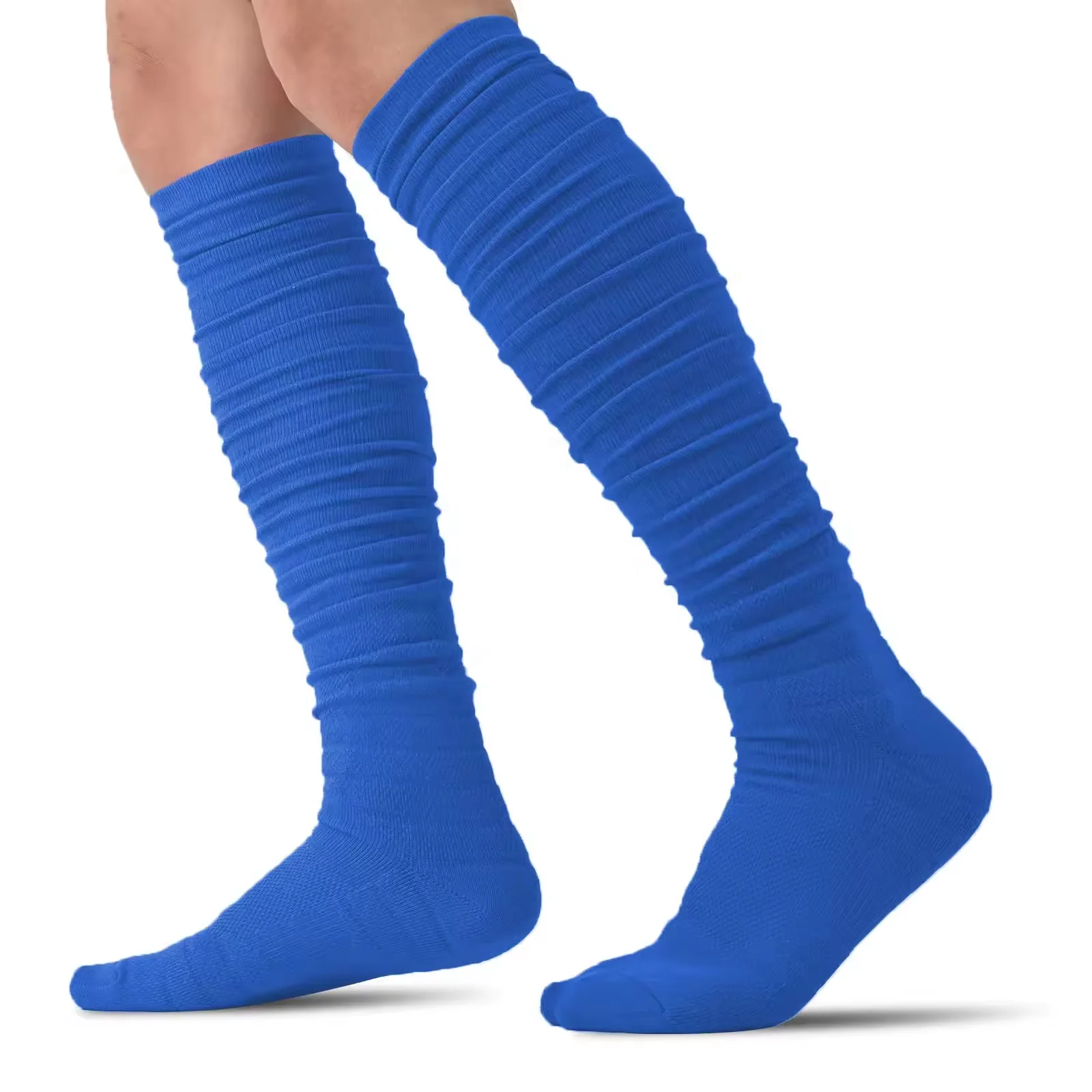 Custom Youth Professional Sports Compression Rugby Socks Men Padded Extra Long Football Scrunch Socks