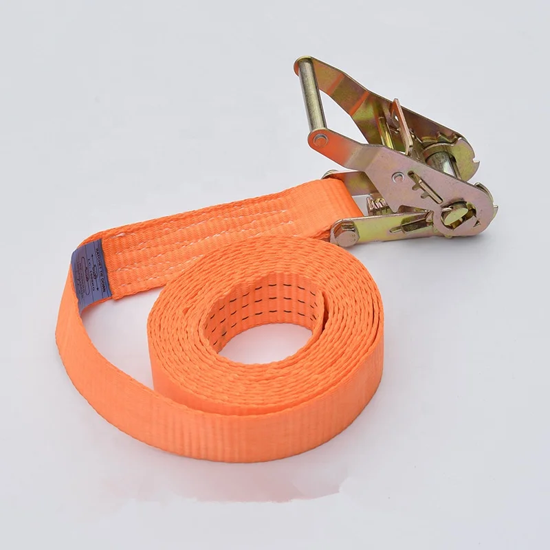 China manufacture new custom durable cargo lashing flexible polyester ratchet straps
