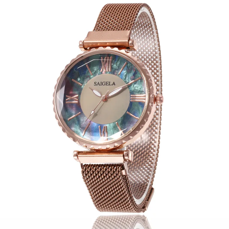 4109  Shell  Magnet  Women Wristwatches diamond starry Milan with ladies quartz watch