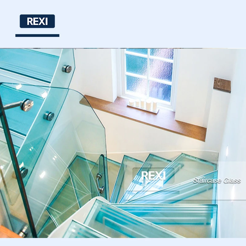 CE certified toughened tempered laminated glazing glass spiral staircase stair railing cost