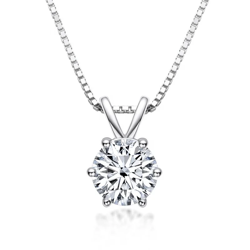 Classic Style 16 Styles Round Cut 1ct D Color Moissanite Silver 925 Fashion Jewelry Necklaces for Women