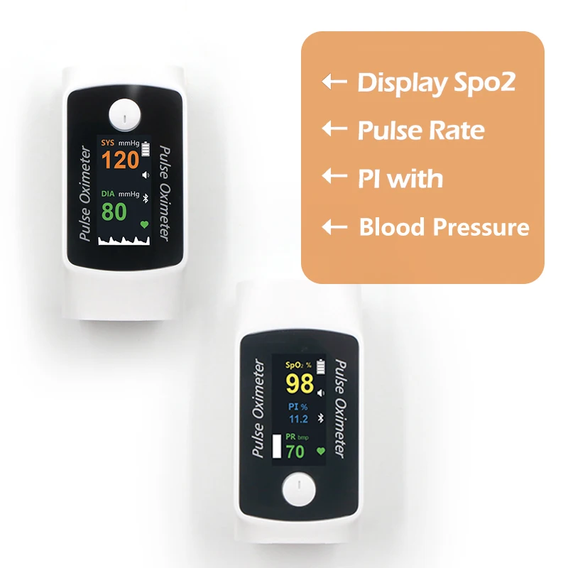 good quality fingertip Multifunction Continuous digital blood pressure monitor and oxygen pulse meter