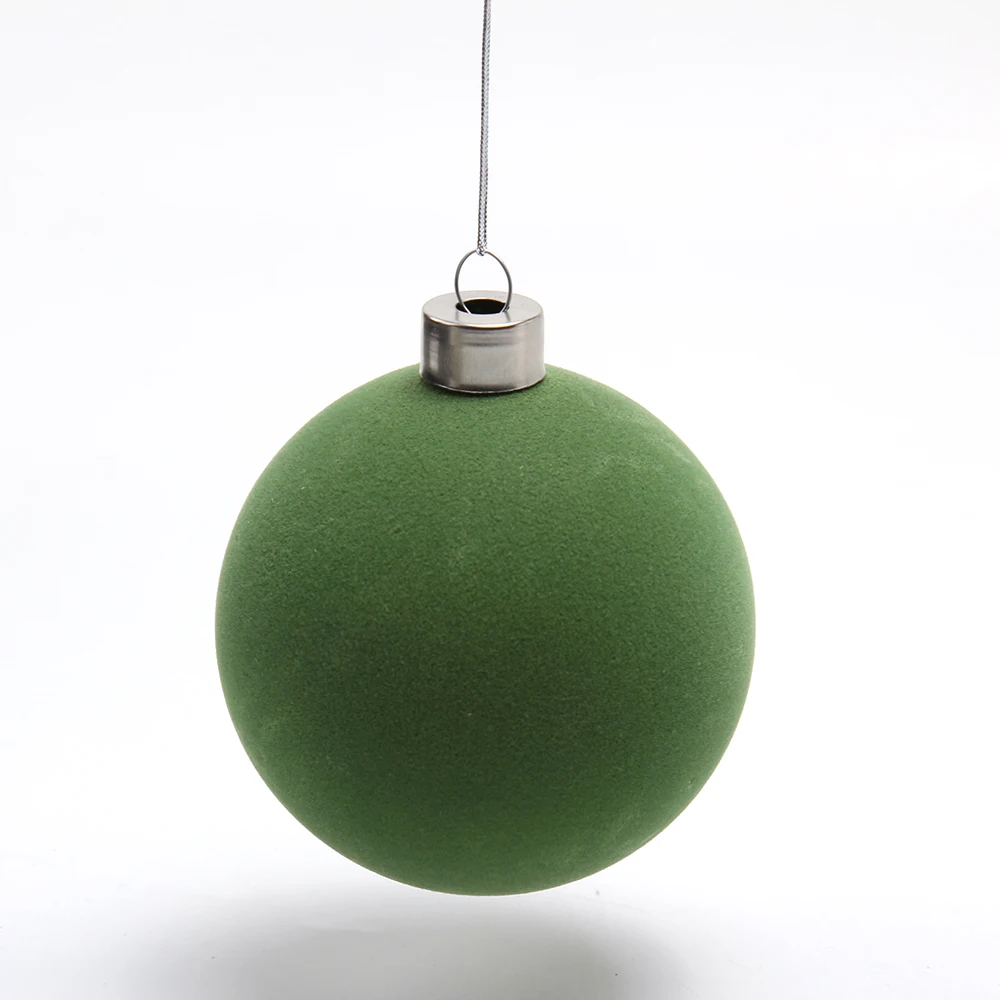 Factory Wholesale Velvet Surface Christmas Glass Balls Ornaments Bauble For Xmas Tree Decoration Eco-friendly