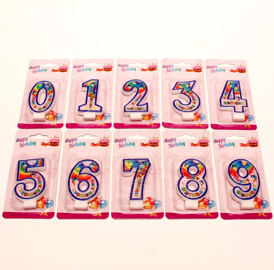 New creative Numbers 0-9 Birthday candles Cartoon personality pattern cake candle