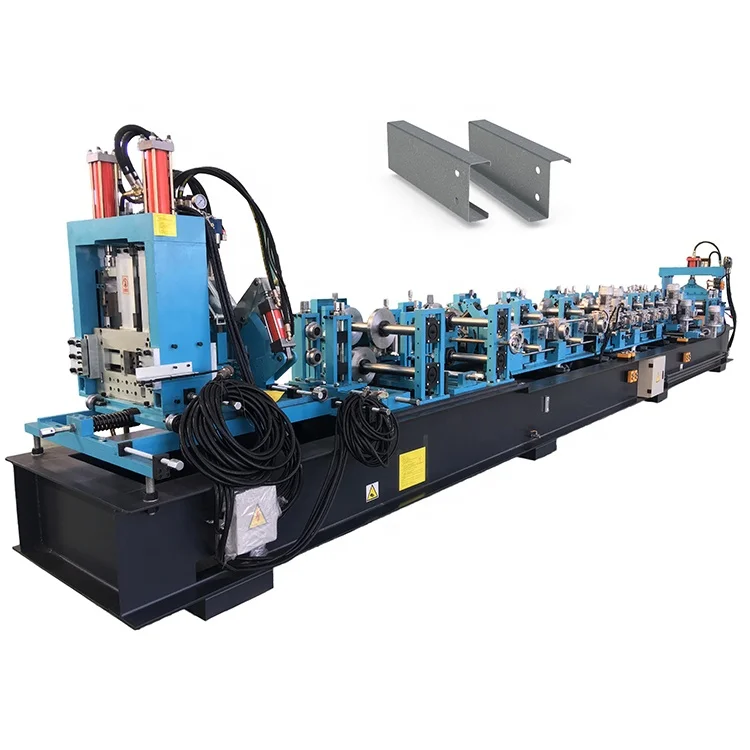 Automatic z c u Shape Purlin Roll Former Channel Profiles Steel Frame Machine
