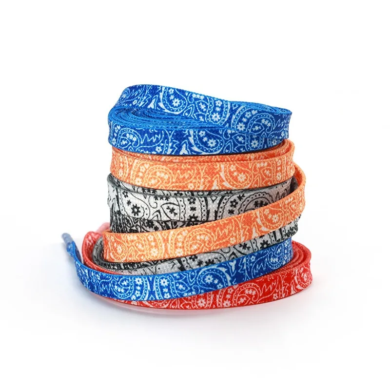 New custom sports casual basketball shoes shoelace creative high-quality painted shoelaces Cashew flower shoelaces