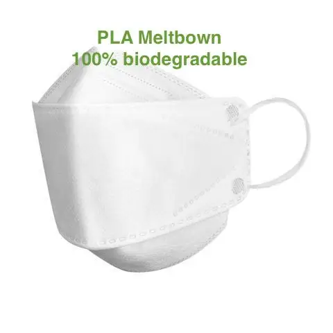 fully biodegradable PLA meltblown  PLA nano fiber filter for FFP2 facemask BFE99 eco-friendly materials
