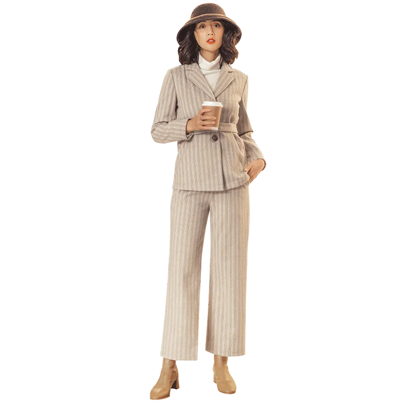 New Style Design Straight Striped Business Suits Women Blazer Suit