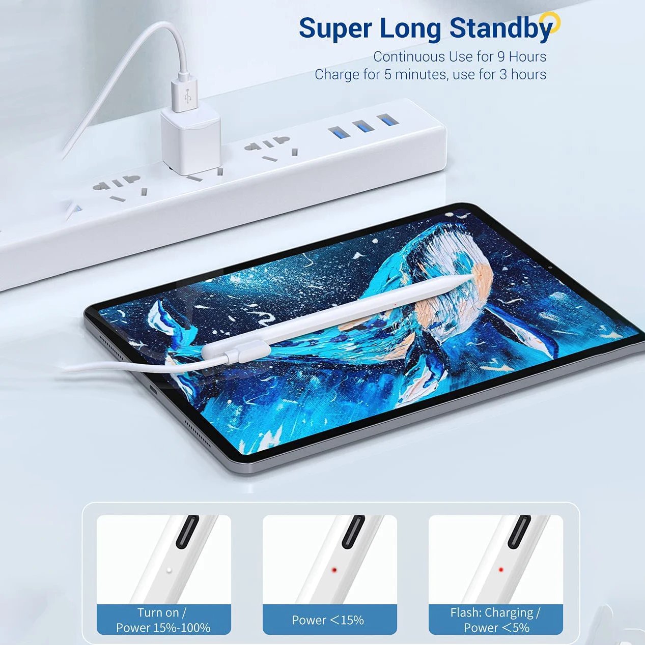 Smart Touch Palm Rejection Pencil Sensitive Capacitive  Stylus Pen for iPad Tablet