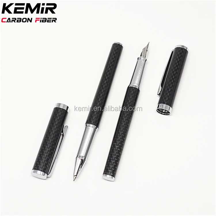 
Luxury Real Carbon fiber Fountain pen with Customized LOGO service 
