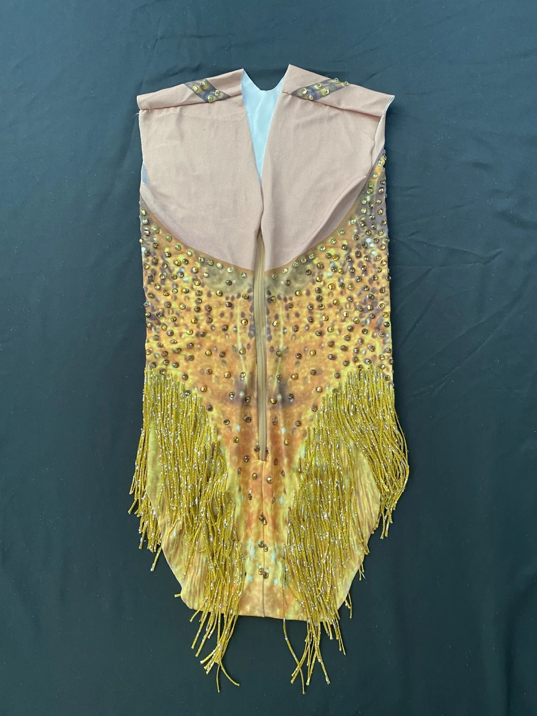 Fashion Stretch Sleeveless Rhinestone Tassel Pole Dance Leotard Show Exotic Stripper Outfits Dancewear Women Jumpsuits Bodysuits