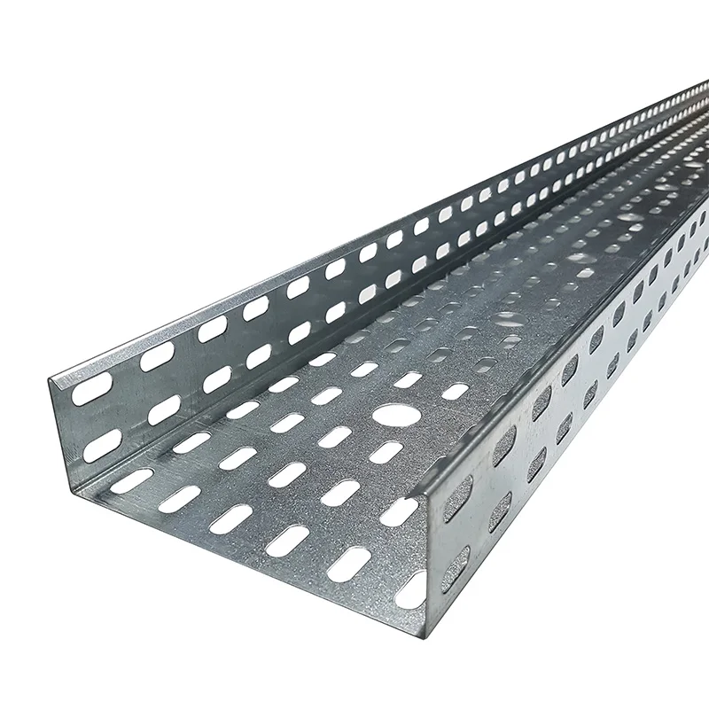 Manufacturer Desk Ventilated Trough Perforated Galvanized Steel Cable Management Tray