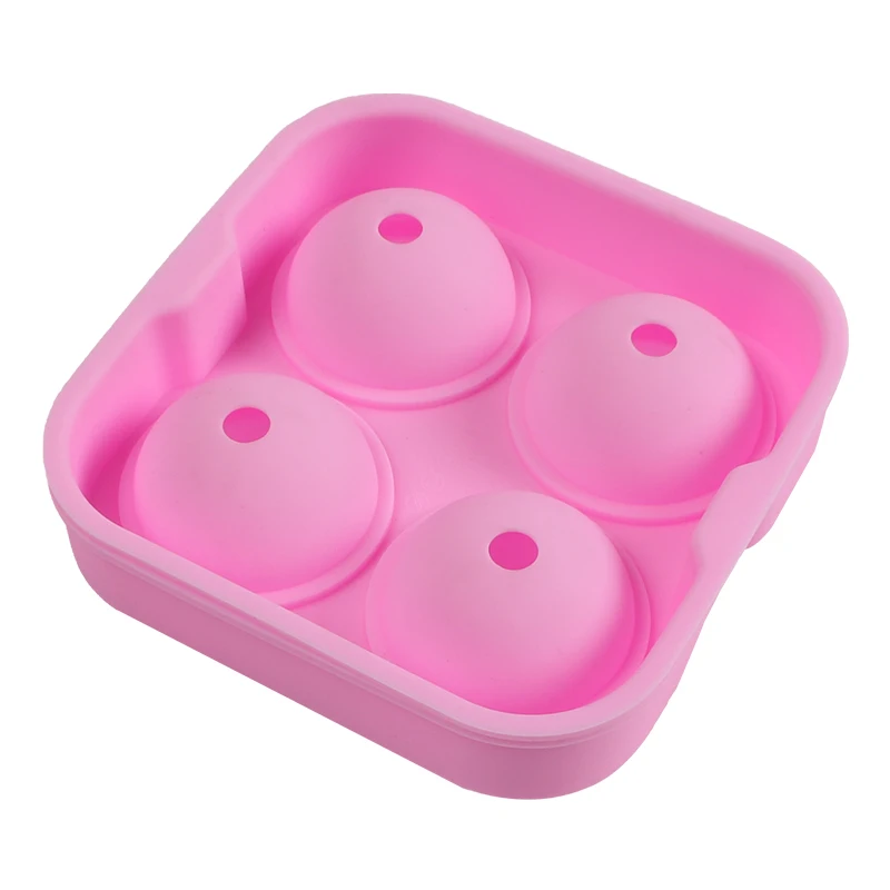 New style large ice cube silicone spherical round ball hockey  ice cube tray silicone