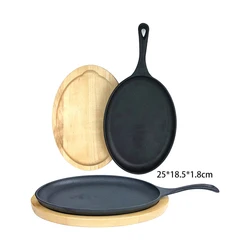 Cast Iron Skillet pan with wooden tray
