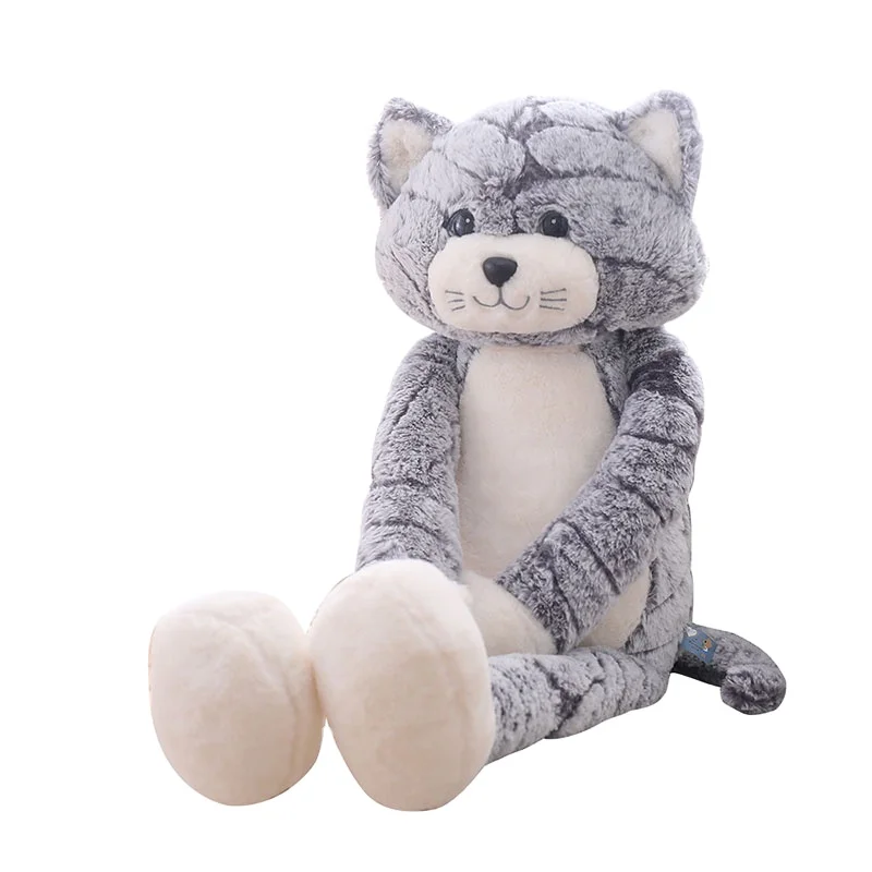 Custom Made Soft Pp Cotton Big Sleeping Pillow Stuffed Animal Long-legged Cat Plush Toy